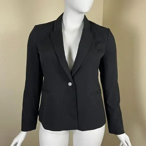 Boston Proper Women's Size 18 Jet Black Beyond Travel Classic Boyfriend Blazer - Picture 6 of 14